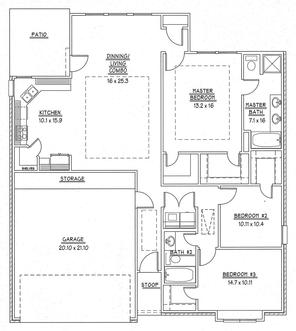 floorplan draft of the Holly built by Darla's Creek