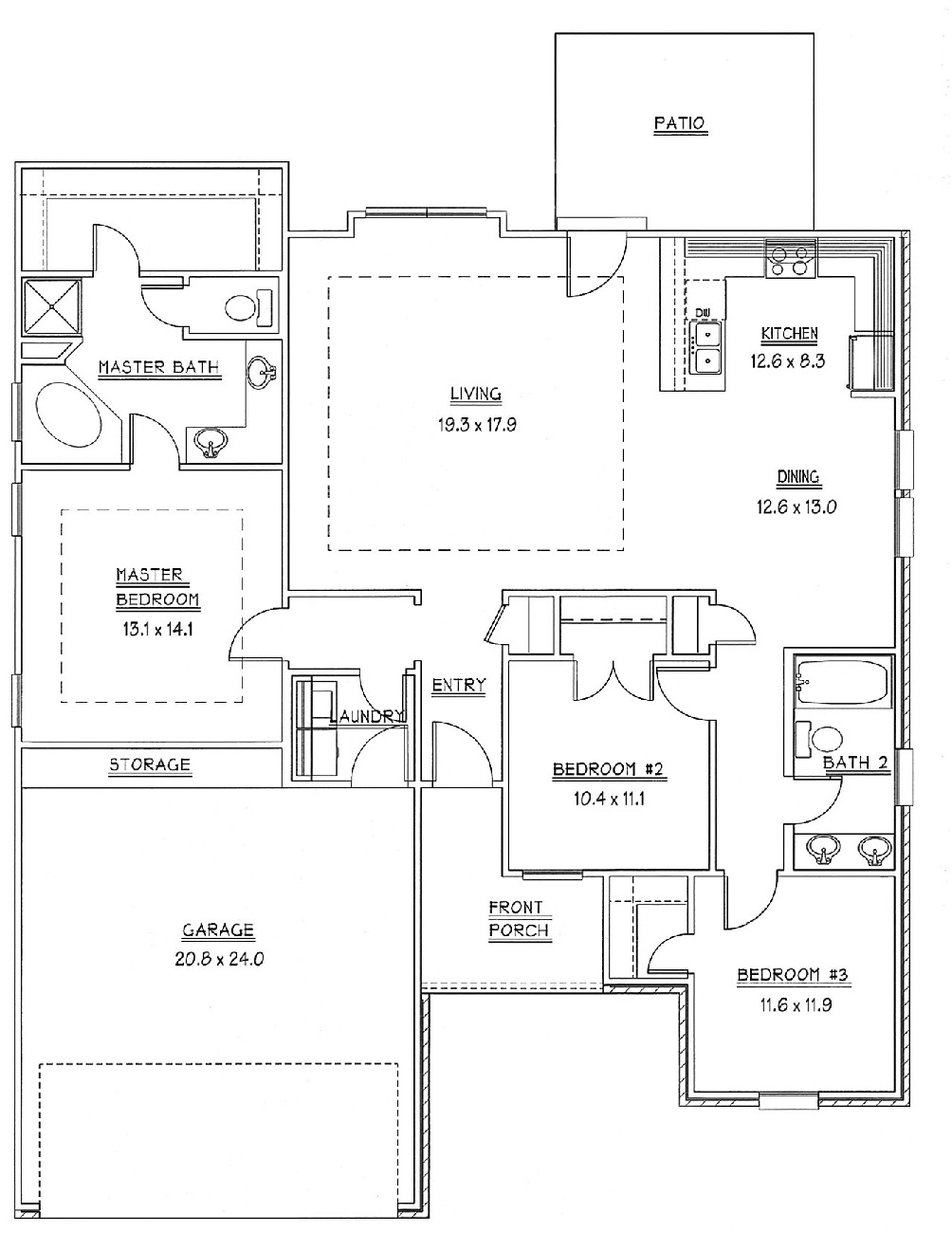 floorplan draft of the Magnolia built by Darla's Creek